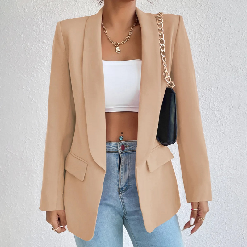 Office Women's Blazer in Polyester-Cotton - Emma-Brown-S-State of Style