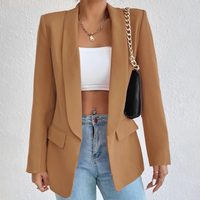 Office Women's Blazer in Polyester-Cotton - Emma-Dark Brown-S-State of Style
