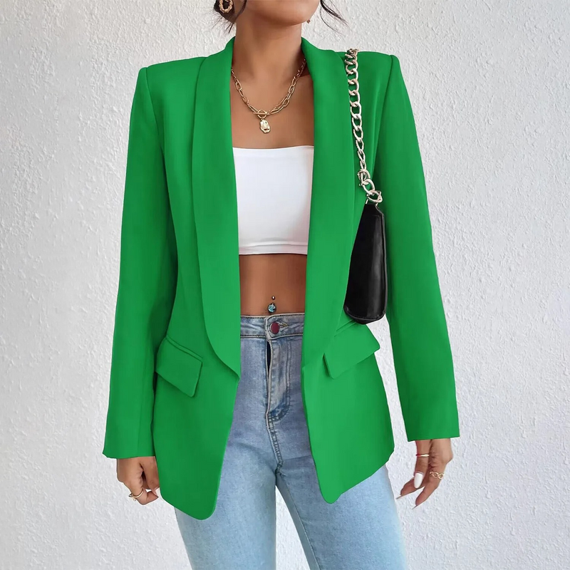 Office Women's Blazer in Polyester-Cotton - Emma-Green-S-State of Style