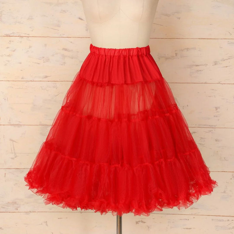 Olivia Tulle A-Line Petticoat – Elegant & Voluminous Underskirt-Red-S-State of Style