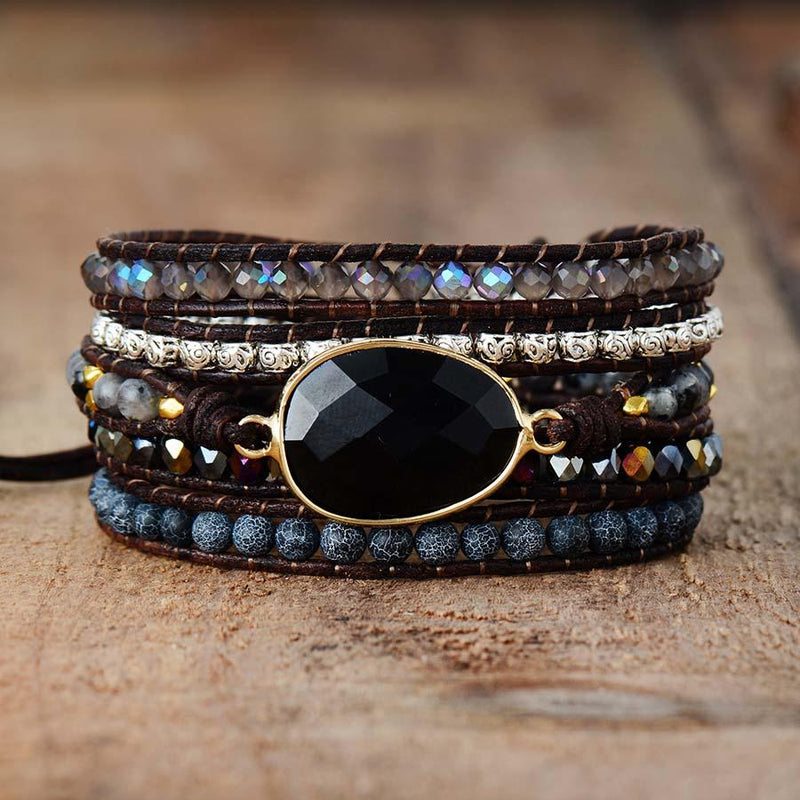 Onyx Moonlight Protective Wrap Bracelet - Lunara-State of Style