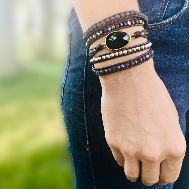 Onyx Moonlight Protective Wrap Bracelet - Lunara-State of Style