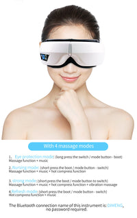OOGMASSAGE APPARAAT - LUCHTDRUK, TRILLING & WARME COMPRESSIE MET BLUETOOTH MUZIEK-State of Style