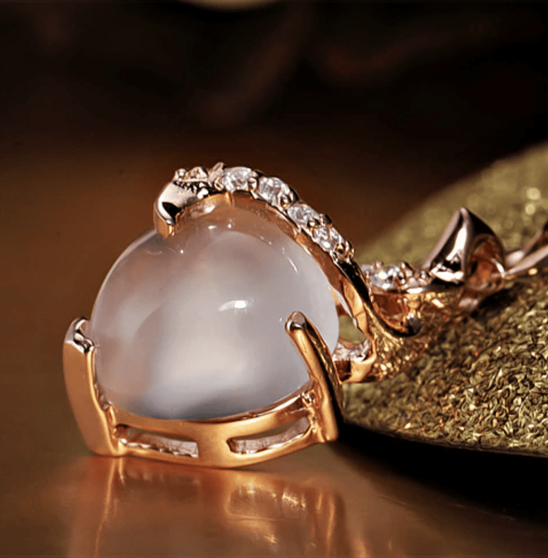 Opal Heart Necklace - Calista-Rose Gold-State of Style