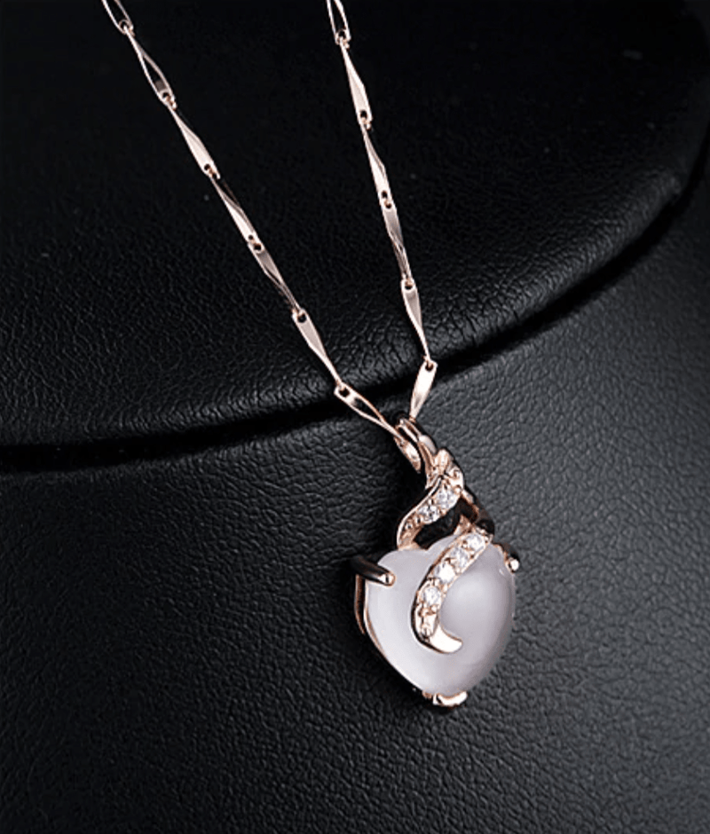 Opal Heart Necklace - Calista-Rose Gold-State of Style