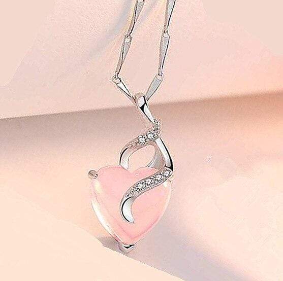 Opal Heart Necklace - Calista-Silver-State of Style