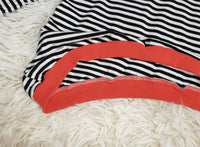 Orange-Navy-White Striped Long Sleeve - HerbstStreifen-S-State of Style
