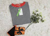 Orange-Navy-White Striped Long Sleeve - HerbstStreifen-S-State of Style