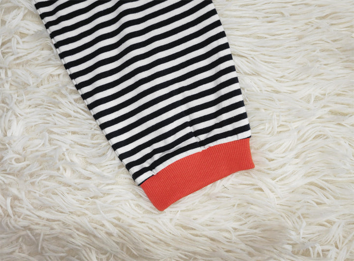 Orange-Navy-White Striped Long Sleeve - HerbstStreifen-S-State of Style