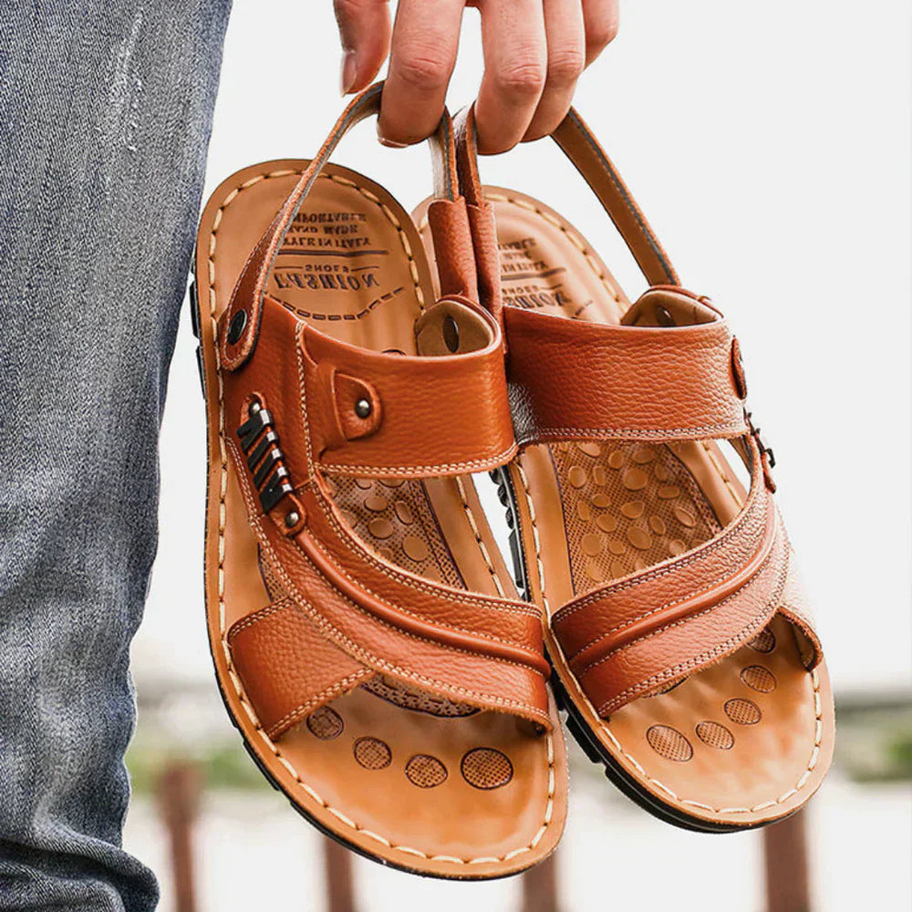 Orthopaedic Comfort Sandals for Men – Comfortable & Adjustable – Henrik-Light brown-5-State of Style