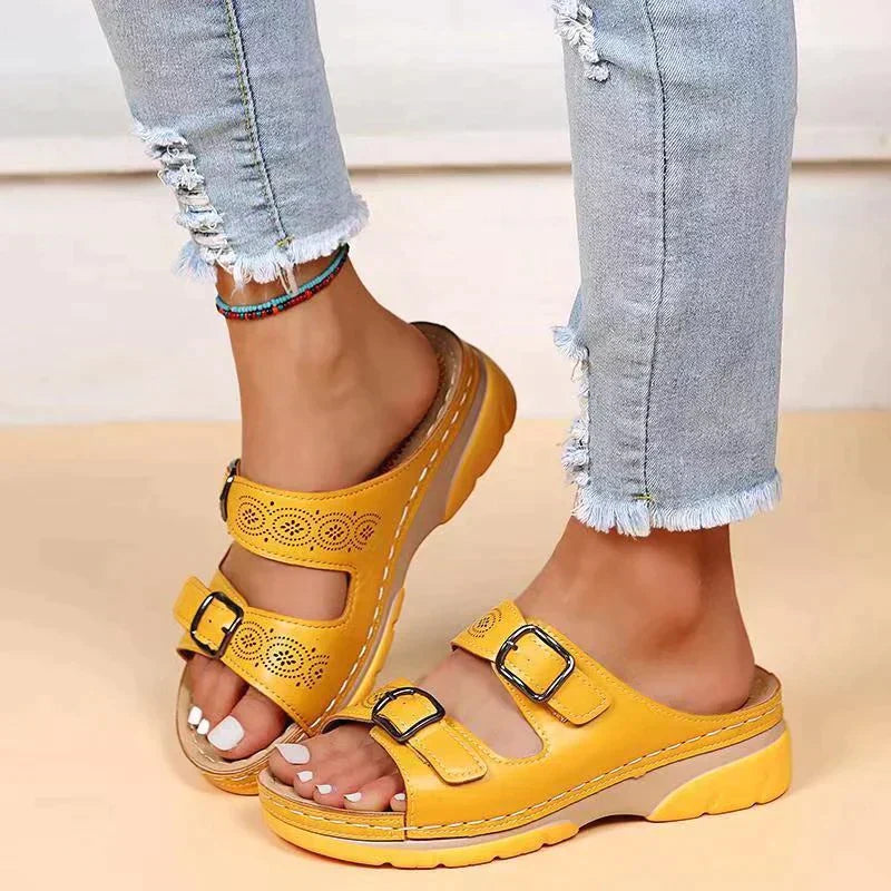 Orthopaedic comfort sandals for women - Elena-Yellow-3-State of Style