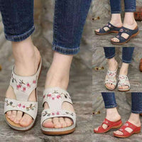 Orthopaedic flower sandals for women – Florina-Beige-3-State of Style