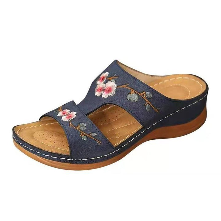 Orthopaedic flower sandals for women – Florina-Beige-3-State of Style