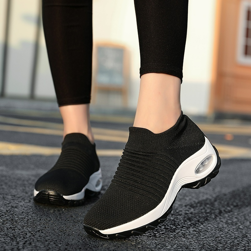Orthopaedic Hypersoft Running Shoes for Women – Eliana-Black White-3-State of Style