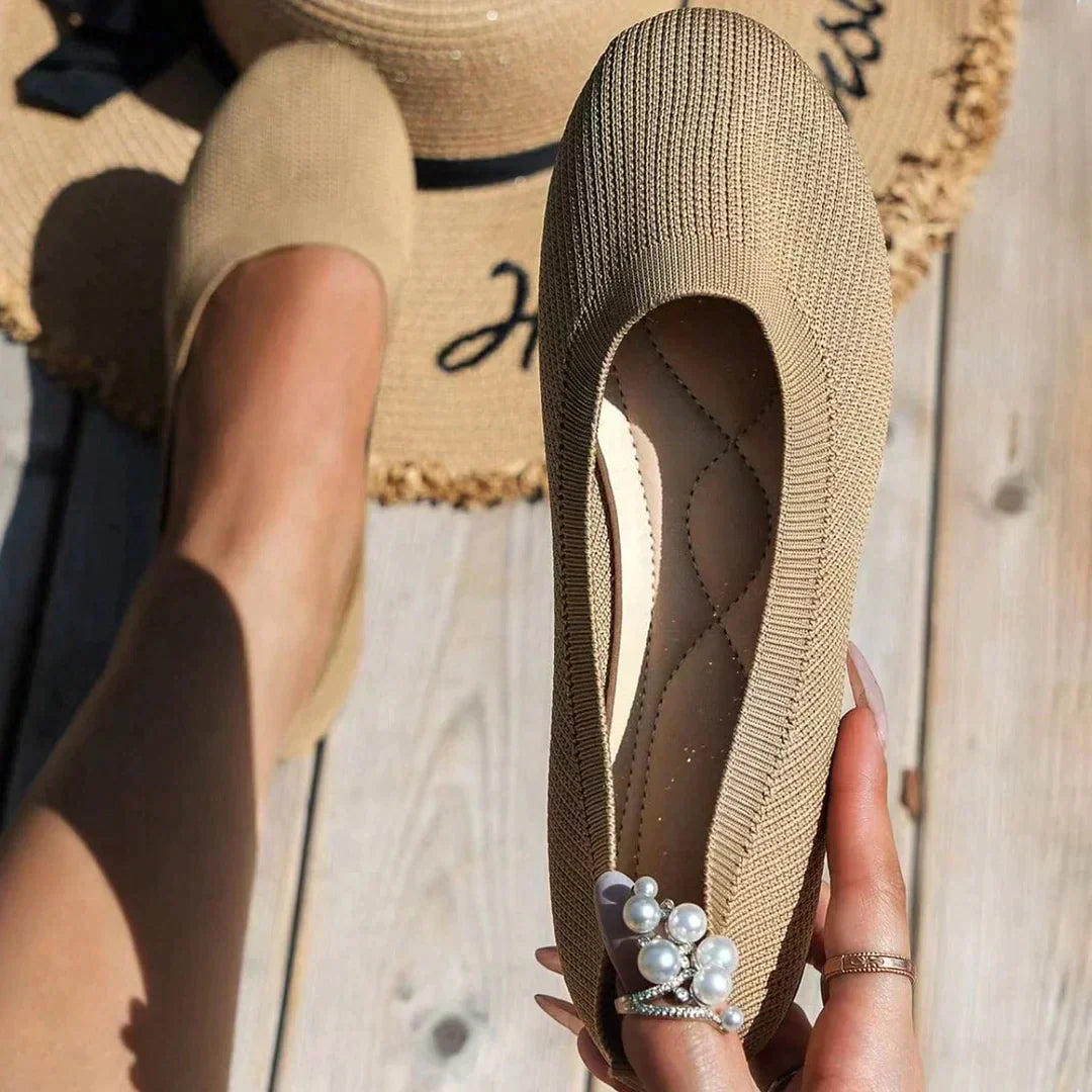 Orthopaedic ladies' ballerinas with comfort sole & classic design – Mia-Camel-3.5-State of Style
