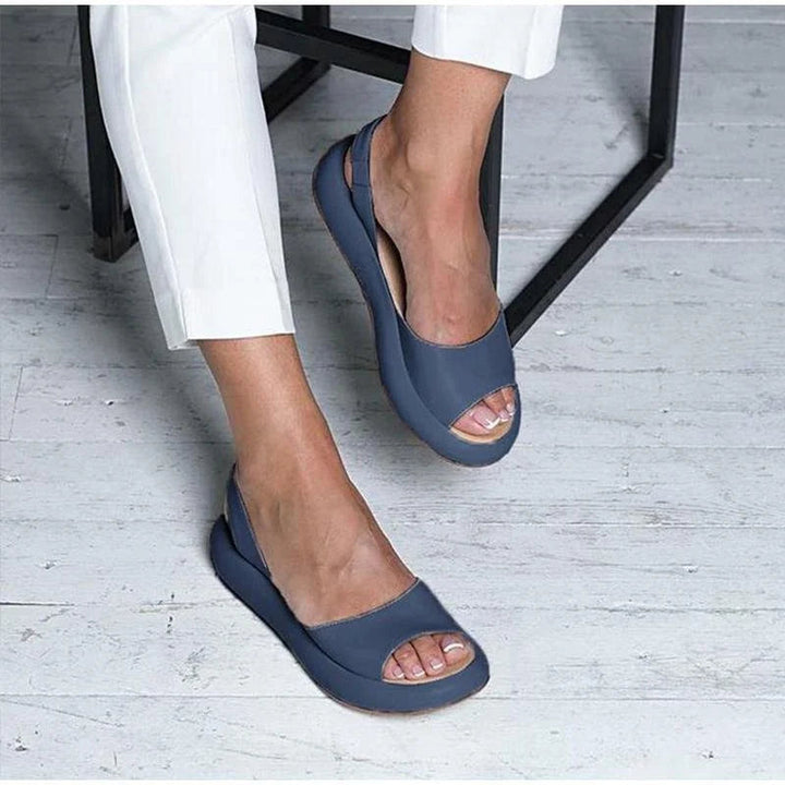 Orthopaedic ladies' comfort sandals with low heel – Livana-White-3-State of Style