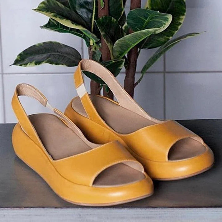 Orthopaedic ladies' comfort sandals with low heel – Livana-White-3-State of Style