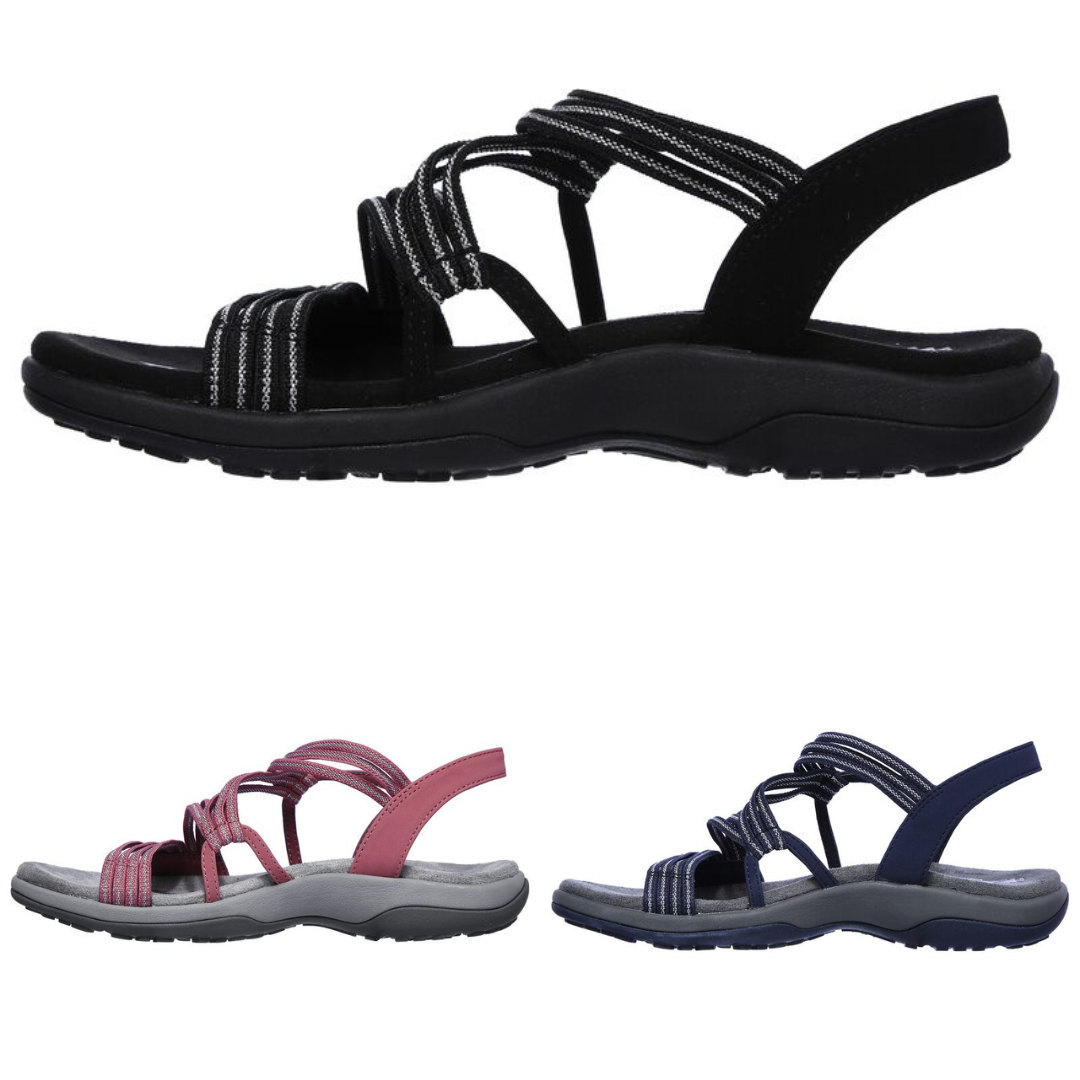 Orthopaedic ladies' sandals with adjustable straps – Elvira-Black-3-State of Style