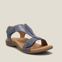 Orthopaedic ladies' sandals with wedge heel & comfort sole – Eleni-Dark blue-3-State of Style