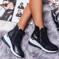 Orthopaedic Leather Women's Ankle Boots - Emma-Black-3-State of Style
