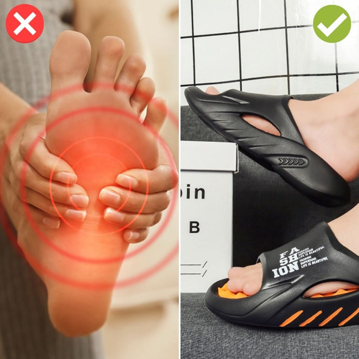 Orthopaedic massage slippers with nubs for ladies & gentlemen – Vitalis-Black-5-6-State of Style