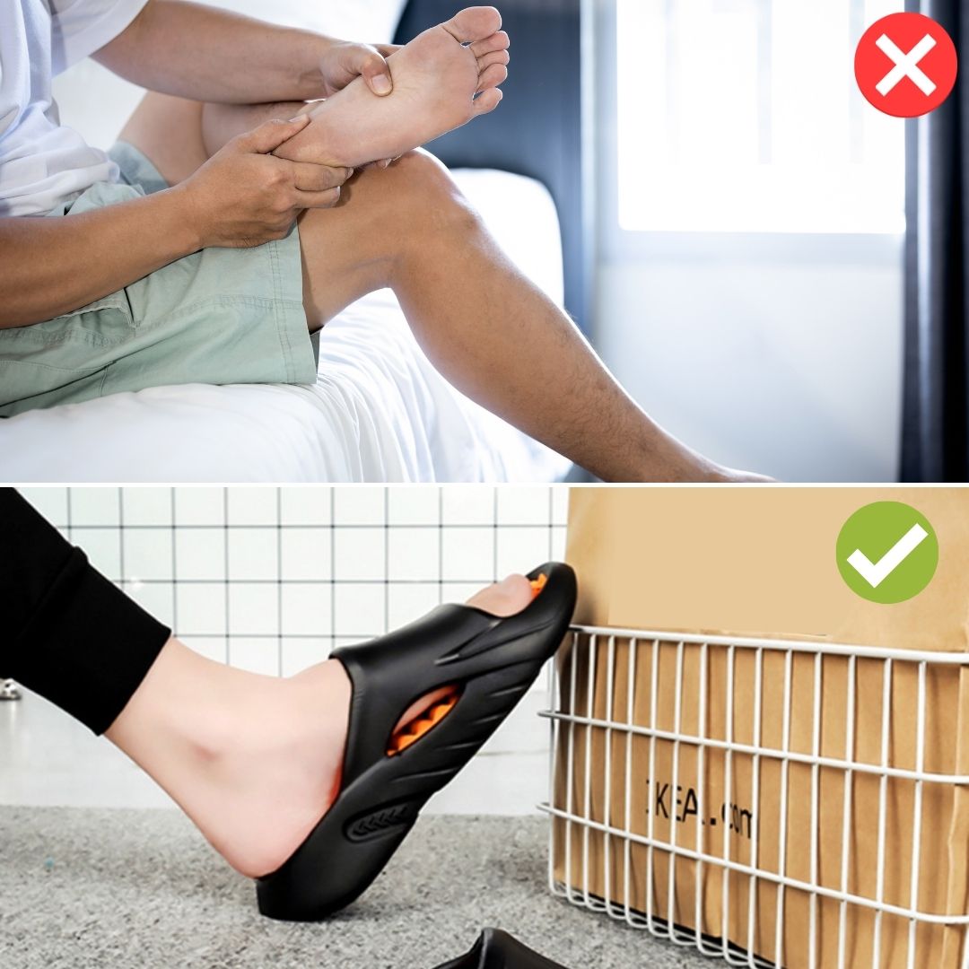Orthopaedic massage slippers with nubs for ladies & gentlemen – Vitalis-Black-5-6-State of Style