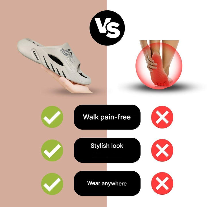 Orthopaedic massage slippers with nubs for ladies & gentlemen – Vitalis-Black-5-6-State of Style