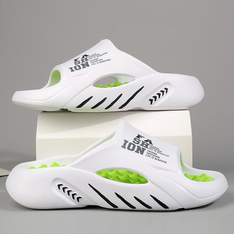 Orthopaedic massage slippers with nubs for ladies & gentlemen – Vitalis-White-5-6-State of Style