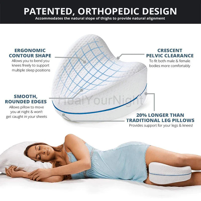 Orthopaedic Memory Foam Leg Pillow - ComfortFoam-White-State of Style