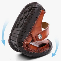 Orthopaedic men's leather sandals - Marco-Black-6-State of Style