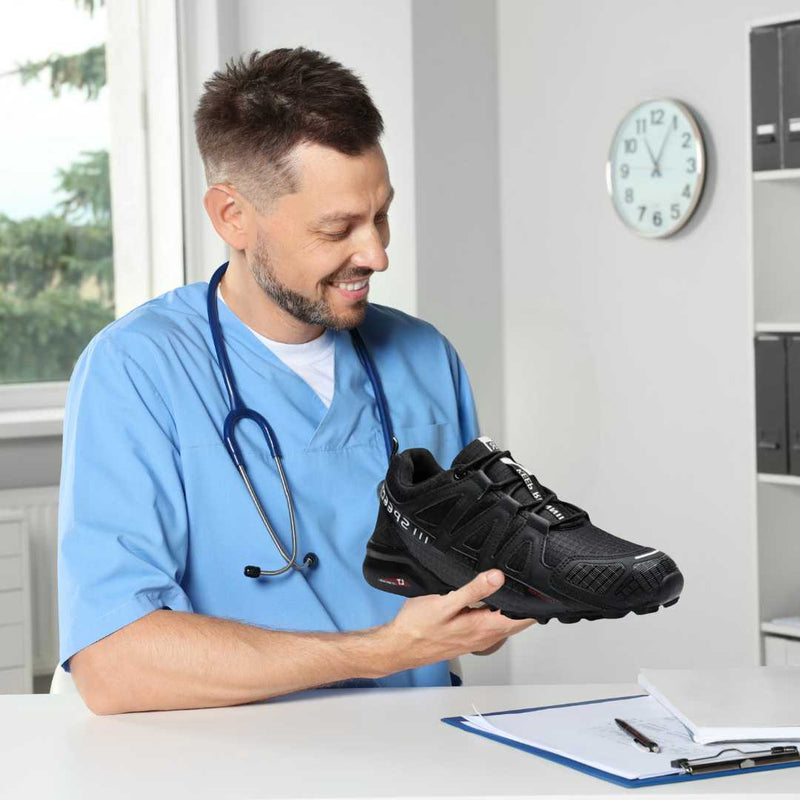Orthopaedic trekking and hiking shoes - Alpena-Black-Blue-3-State of Style