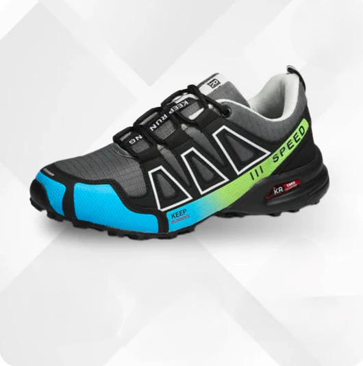 Orthopaedic trekking and hiking shoes - Alpena-Black-Blue-3-State of Style