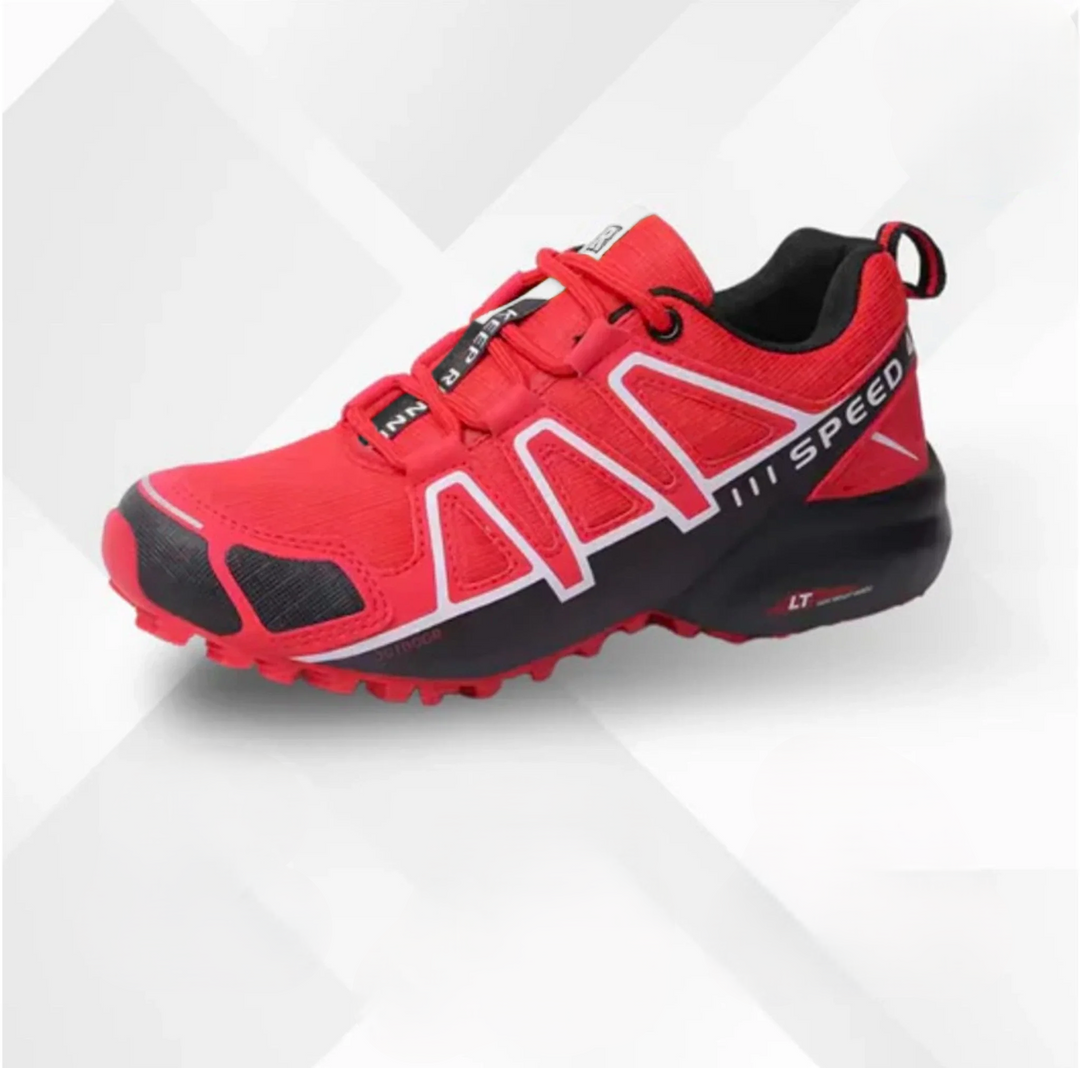 Orthopaedic trekking and hiking shoes - Alpena-Black-Red-3-State of Style