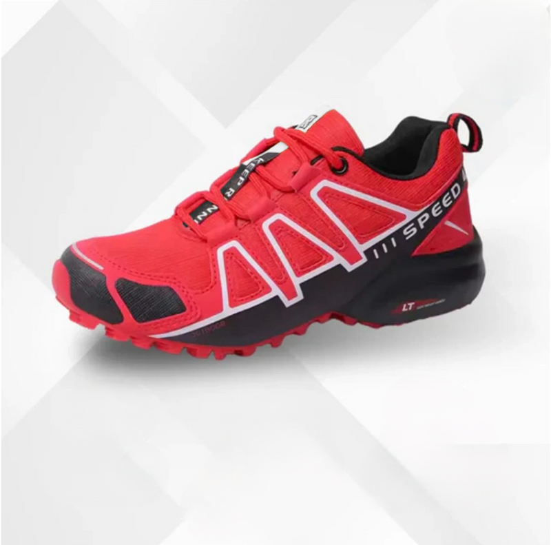 Orthopaedic trekking and hiking shoes - Alpena-Black-Red-3-State of Style