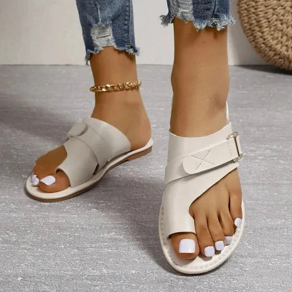 Orthopaedic women's leather sandals with bunion correction – Livia (1+1 FREE)-Brown-3-State of Style
