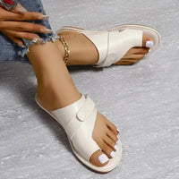 Orthopaedic women's leather sandals with bunion correction – Livia (1+1 FREE)-White-3-State of Style