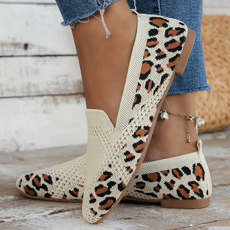 Orthopedic Anti-Slip Flat Shoes - Isabella-Leopard Print-35-State of Style