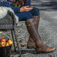 Orthopedic Boots with Buckle Details - Elara-Dark Brown-5-State of Style