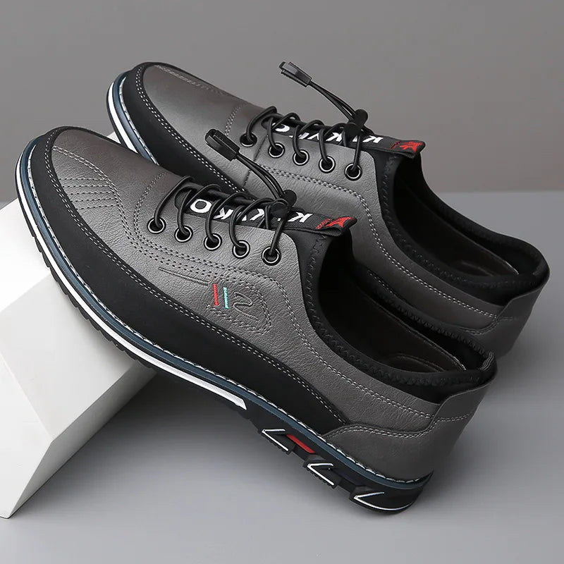 Orthopedic Oxford Men's Shoes - Elias-Grey-38-State of Style