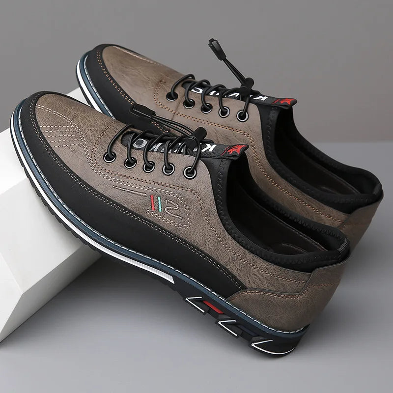 Orthopedic Oxford Men's Shoes - Elias-Khaki-38-State of Style