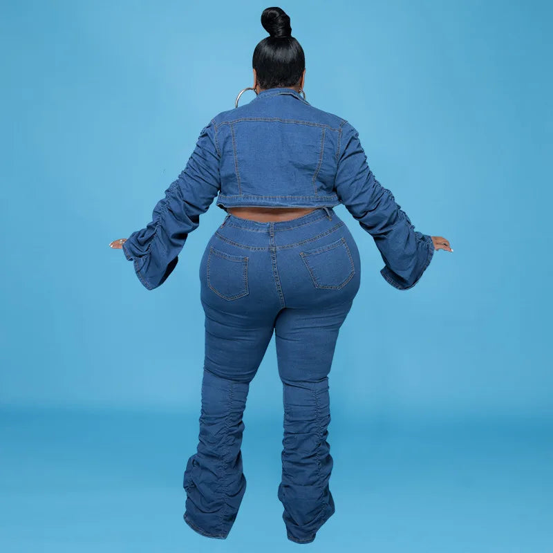 Oversized 2-Piece Denim Set with Jacket and Pants-XL-State of Style