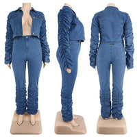 Oversized 2-Piece Denim Set with Jacket and Pants-XL-State of Style