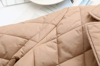 Oversized Argyle Patterned Padded Jacket | Stylish & Comfortable-KHAKI-XL-State of Style