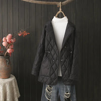 Oversized Argyle Patterned Padded Jacket | Stylish & Comfortable-KHAKI-XL-State of Style