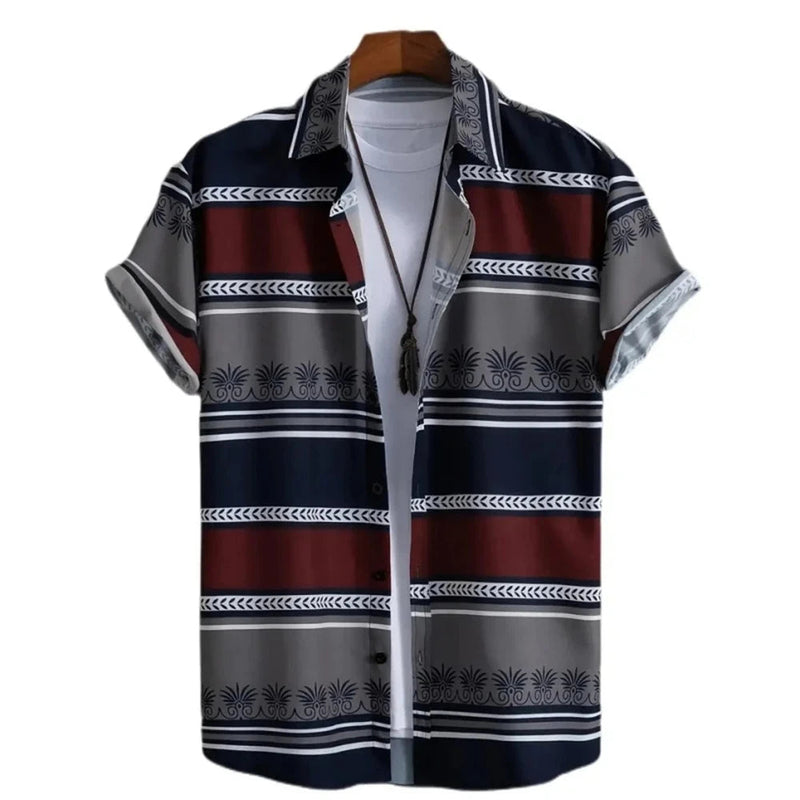 Oversized Button-Up Shirt with Tribal Print-Albert-2XL-State of Style