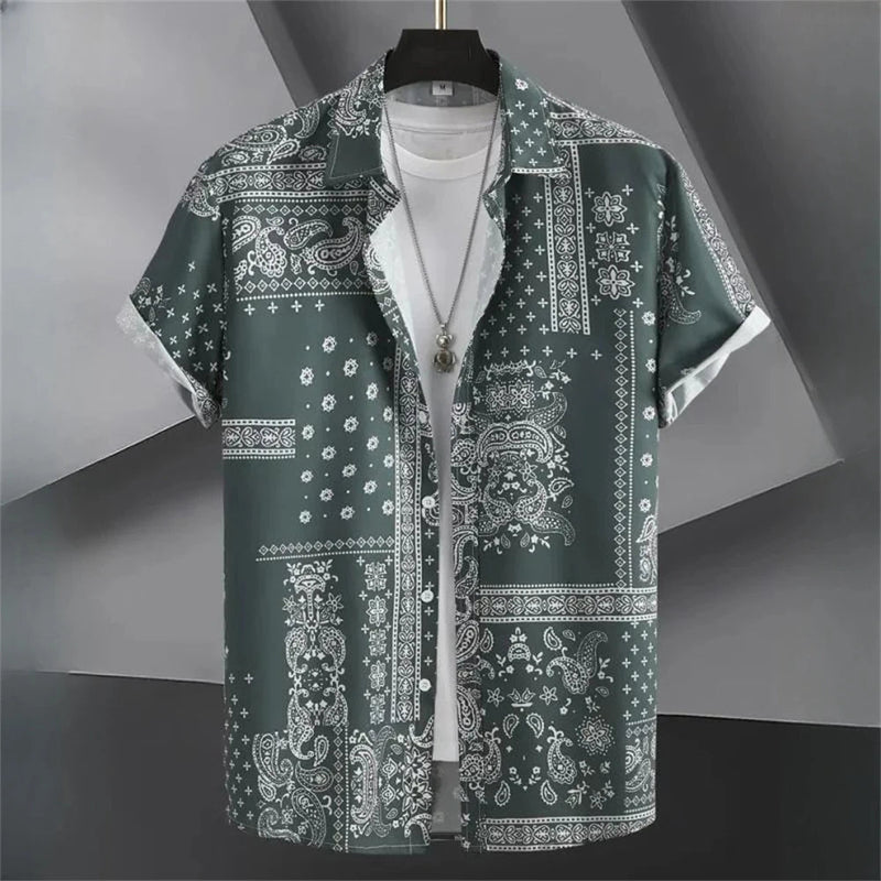 Oversized Button-Up Shirt with Tribal Print-Frank-2XL-State of Style