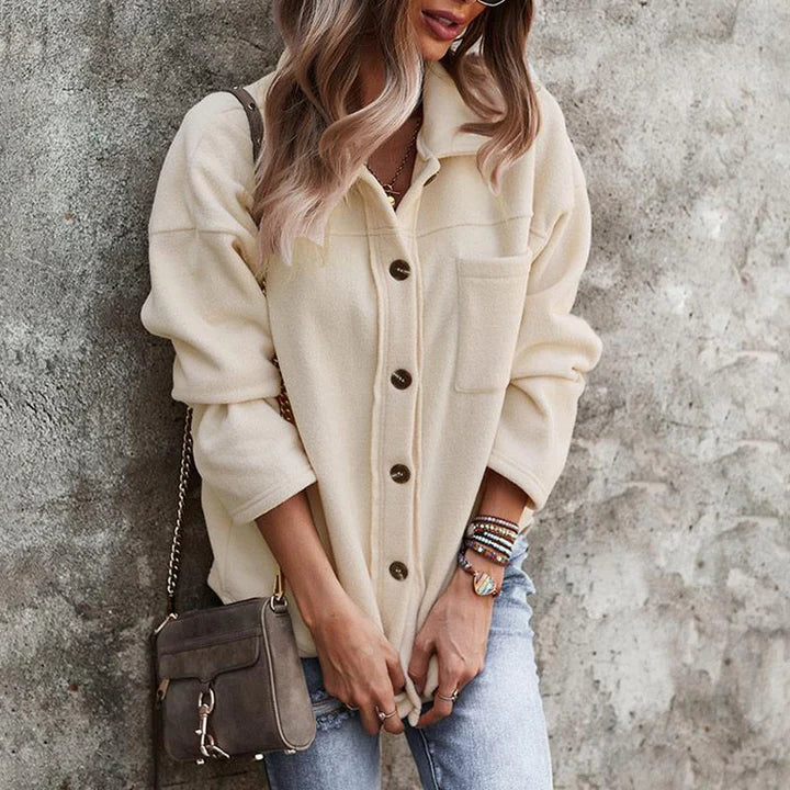 Oversized Denim Jacket for Women | Casual and Stylish-Beige-S-State of Style