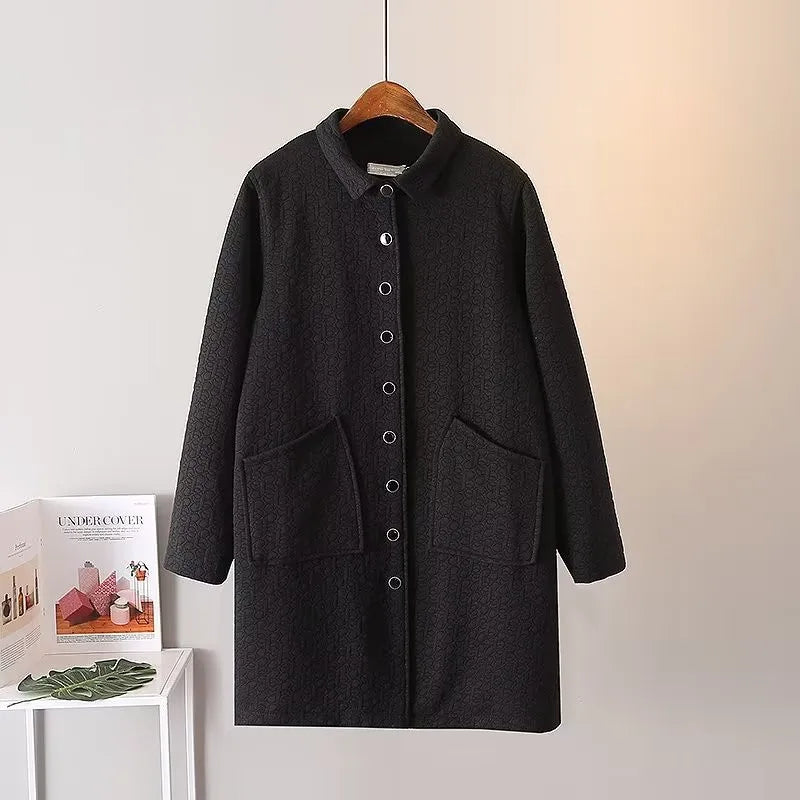 Oversized Embossed Thick Jacket | Stylish & Warm-Black-XL-State of Style