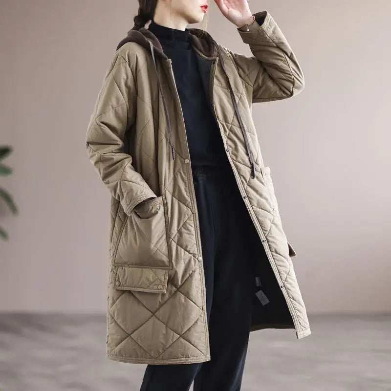 Oversized Hooded Mid-Length Coat | Stylish & Comfortable-Army Green-M-State of Style