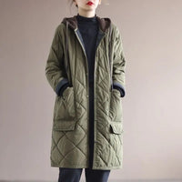 Oversized Hooded Mid-Length Coat | Stylish & Comfortable-Army Green-M-State of Style